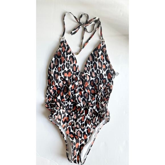 Bar III Run Wild Plunging One-Piece Swimsuit XS - Picture 3 of 5